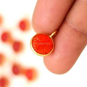 Natural Carnelian Flower Pendant 925 Sterling <b>Silver</b> Gemstone Jewelry Hand Carved Carnelian <b>Charm</b> Natural Stone Pendant Jewelry - Product Image 4