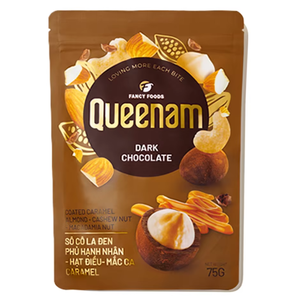 Dragées au chocolat HALAL 75G, chocolat noir enrobé de caramel, amandes, noix de cajou, noix de macadamia, en-cas, bonbons, fabricant vendant en OEM/ODM - Product Image 1
