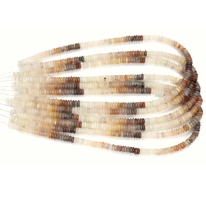 Perles plates en agate du Botswana naturelle, lisses, de couleur gris perle pêche, 15 pouces, pour la création de bijoux. - Product Image 2