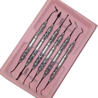 Set Instrumen Pengisi Komposit Resin Manual Ergonomis Berkualitas Tinggi Kelas A+ 7 Buah Spatula Gigi Kelas I Warna Perak
