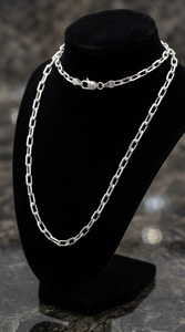 10k Solid white Gold High Polish <b>Cable</b> <b>Link</b> Pendant Necklace Chain - Product Image 4