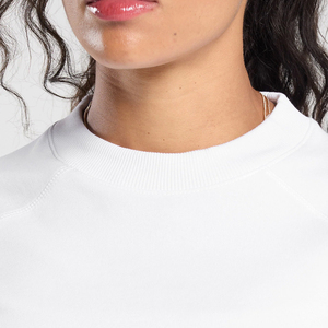 Sudadera Corta para Mujer, Manga Larga, Cuello Redondo, para Fitness, Entrenamiento, Yoga, Ropa Deportiva Informal, Blanca - Product Image 6