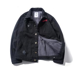 2023 Fashion Outdoor <b>Men</b> Thickened Fleece Denim <b>Jacket</b> Streetwear Winter Autumn Warm <b>Casual</b> <b>Men</b> Clothing <b>Jacket</b> - B, 4XL 82-89 K - Product Image 1