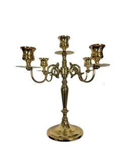 Candélabre en laiton de haute qualité à 7 bras, design gaufré, luxe royal, grand modèle lourd pour décoration de mariage et de fête - Product Image 3