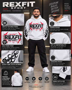 <b>Mens</b> <b>White</b> Waffle Full Zip Plush Fleece 370g Oversized Streetwear Winter <b>Sweatshirt</b> OEM Service Casual Apparel - Product Image 3