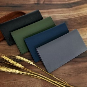 [Hot Item] Castello Saffiano Leather Long <b>Wallet</b> Open Closure Polyester Lining Men's Women's Unisex Navy Grey Green Black - Product Image 5