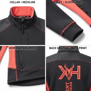Custom Women's 3-Layer Softshell Jacket 320GSM Stretch Nylon Fleece Lined Active Outdoor Hiking <b>Coat</b> OEM - Product Image 4