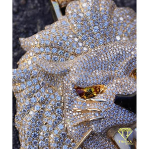 Luxury Hip Hop Animal Head Pendant Lab Grown Diamond Bling Necklace Jewelry Piece For Men Women - Product Image 5