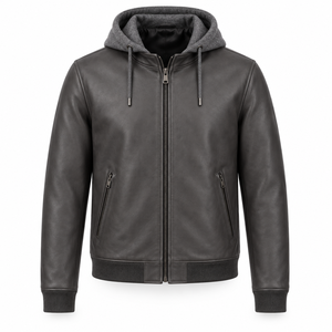 Chaqueta Impermeable con Capucha de Cuero Genuino STITCH MASTER PRO INDUSTRIES para Hombre, Chaqueta de Motociclista, Abrigo Personalizado de Moda Vintage - Product Image 1