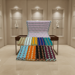 Cotton Dray Lace Heavy Embroidery Work 4.5 Yards Wrapper - Product Image 1