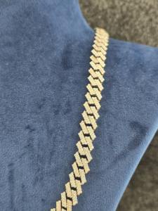 Envío Inmediato: Cadena Cubana de Plata S925 con Baño de Rodio y Moissanita, Regalo para Hombres, Mujeres y Unisex - Product Image 3