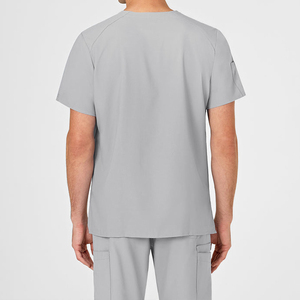 New Style Gray <b>Scrub</b> <b>Set</b> V-Neck Medical <b>Scrub</b> Suits Men <b>Scrub</b> <b>Set</b> For Unisex Hospital Clothing Wholesale Manufacturer - Product Image 2