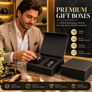 Cajas de Regalo Magnéticas Premium de Cartón Rígido con Logotipo Personalizado, Acabado en Lámina Dorada, Inserto de Esponja, Forma Rectangular, Embalaje de Regalo ECO59 - Product Image 4