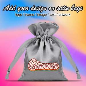 2025 50 PCS Bolsas de satén gris 4x6 pulgadas, bolsas de joyería con cordones, favores de fiesta - Product Image 5