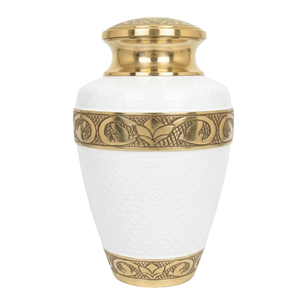 Urna Funeraria de Latón Azul para Adultos con Banda Dorada, Urna Conmemorativa de Metal Estilo Europeo para Artículos Funerarios, Urnas de Diseño Único - Product Image 6