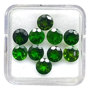 Diopside chromé naturel, pierres précieuses rondes de 6 mm, vert vif, lot de pierres en vrac, prix de gros, pour la fabrication de bijoux - Product Image 6