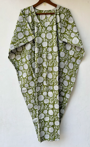 Vestido Kaftán Casual de Verano sin Mangas con Estampado Floral Tropical Digital, de Algodón, para Mujer, Islas del Pacífico Asiático, Disponible en 10 Tallas - Product Image 4