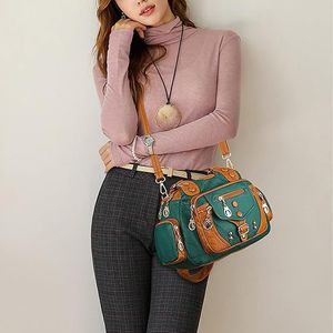 Borse a Tracolla Vintage Trendy in Pelle PU per Donne, Dimensioni Medie, in Pelle Morbida con Multi-Tasche, Stile Vintage Popolare - Product Image 1