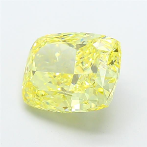 Diamante suelto cultivado en laboratorio, corte cojín, color amarillo vivo, certificado CVD, brillo radiante para joyería fina y elegante. - Product Image 2