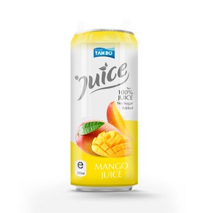 Boisson Tropi Juice 330ml en canette aluminium courte, 100% purée de fruits, faible en gras, stérilisée, fraîchement pressée, aromatisée à la goyave et à la mangue - Product Image 1
