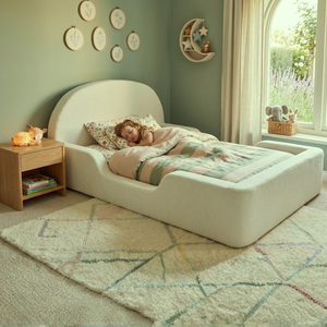 Cama Infantil de Espuma Ecológica Blanca y Acogedora, Tapizada en Terciopelo, Diseño Moderno, Envasada al Vacío para Dormitorio, Mikahome SF 159S - Product Image 5