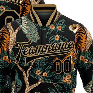 Veste universitaire pour homme en sublimation, 100 % polyester, style décontracté, veste de baseball avec bordure côtelée et poches avant - Product Image 2