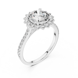 แหวนหมั้นเพชรทรงกลมล้อมเพชรแบบเฮโล ทองคำชมพู 18K หรูหรา พร้อมวงแหวนประดับเพชรแบบพาเว่ |   แหวนเจ้าสาวสุดหรูสำหรับผู้หญิง - Product Image 4