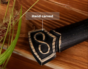 Marteau Viking en acier OEM personnalisé, fait main, en acier au carbone avec design gravé à la main, qualité industrielle, marteau multi-usages avec manche en bois - Product Image 3