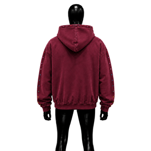 Sweat à capuche oversize effet usé MAROON STREETWEAR en coton premium, style streetwear moderne et tendance, en molleton doux - Product Image 2