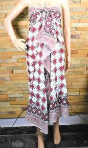 Sarong léger en coton imprimé à la main, paréo indien fait main, jupe de plage pour femme - Product Image 3