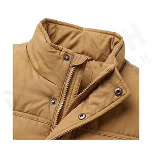 Hooded Quilted Waterproof <b>Bubble</b> Jacket Black Full Sleeve Winter Windproof Cotton Shell Knitted Fabric Polyester Filling Stand - Product Image 4