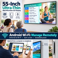 Écran d'affichage commercial mural de 55 pouces, écran de menu, affichage numérique LCD, signalisation numérique pour restaurant, publicité, Android, Windows, WiFi, OEM