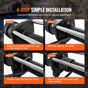 Cavo per verricello sintetico da 3/8 di pollice x 85 piedi, 26.500 libbre, con manicotto protettivo + gancio per verricello forgiato, accessorio per verricelli - Product Image 5