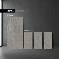 Carreaux de porcelaine polis Super Grey 800x1600mm, aspect marbre, antidérapants, résistants aux acides, pour sols et murs de salle de bain et d'intérieur