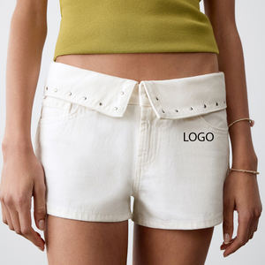 Shorts de Mujer de Alta Calidad con Logotipo Personalizado y Diseño Casual para Exteriores con Cierre de Botón, Servicio OEM, Diseño con Bolsillos - Product Image 1