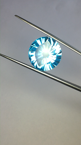 Natural Loupe Clean Blue Topaz Laser Cut AAA Quality Luster Perfect Polishing Available <b>Cheap</b> Price 16mm 16.41 Cts Third Party - Product Image 6