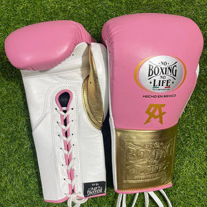 ถุงมือชกมวยแบบผูกเชือก Professional No Boxing No Life หนังวัวแท้ บุหนา 4 ชั้น ระบายอากาศได้ดี ซึมซับความชื้น - Product Image 4