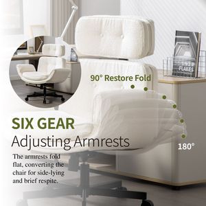 Sedia da Ufficio con Braccioli Regolabili, Seduta Larga, Poggiatesta e Ruote, Design Incrociato - Product Image 2