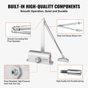 Cierrapuertas Hidráulico Ajustable de 100 Libras, Cierrapuertas Automático para Uso Comercial y Residencial con Pesas para Puertas - Product Image 6