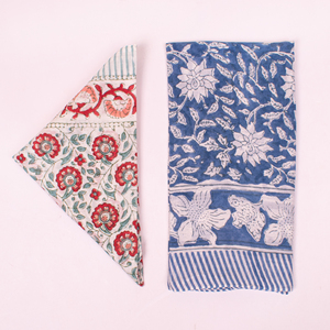 Vintage Block Printed Bandana Cotton <b>Square</b> <b>Scarf</b> Floral Hand Drawn Ethnic Style Durable Spring Autumn Casual Wear - Product Image 5