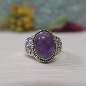 Bague en améthyste naturelle, argent sterling 925, bijoux faits à la main pour femmes, vente en gros - Product Image 4