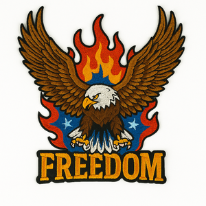 Patch de broderie Freedom Power de qualité supérieure personnalisé aigle transfert de chaleur fer sur patch de broderie coudre pour vêtement - Product Image 1