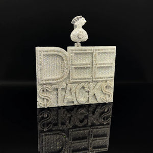 จี้เพชรโมอิสซาไนต์แบบฮิปฮอป สร้อยคอเงินแท้ 925 ชุบทองคำขาวและโรสโกลด์ ดีไซน์สำหรับทั้งชายและหญิง - Product Image 1