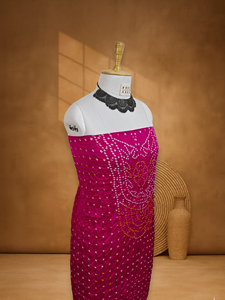 Pure Dupion Silk Handcrafted Bandhani Suit for Women Traditional and Festive Wear - Product Image 4