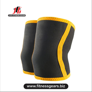 Genouillère en néoprène noir avec bordure rouge, à enfiler, compression, soutien, respirante, protection universelle unisexe toutes saisons - Product Image 1