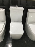 WC monobloc de luxe moderne en céramique blanche, double chasse, abattant lent, cuvette carrée, évacuation en S, en promotion