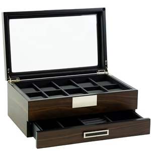 Polished Wooden Storage Box with Golden Hinges Lock and <b>Key</b> Elegant Keepsake Organizer - Product Image 4