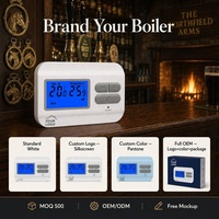 Termostat Boiler Gas Digital Pabrik 6A 230V SWING 0 2 2 1C Akurasi Tinggi Perlindungan Frost 118x80mm untuk Boiler Rumah