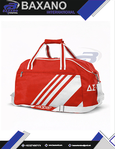 เดลต้า |   ซิกมา |   กระเป๋าเดินทางหนังน้ำหนักเบาทนทาน Theta Sorority สีแดงและสีขาวแบบกำหนดเอง กระเป๋าเดินทางออกกำลังกายสำหรับวันหยุดสุดสัปดาห์ - Product Image 6