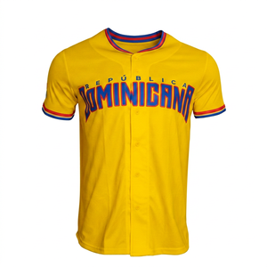 Camiseta de Béisbol de República Dominicana para Adultos, Unisex, Manga Corta, Blanca, de Poliéster, Personalizable con Nombre de Equipo, Transpirable - Product Image 2